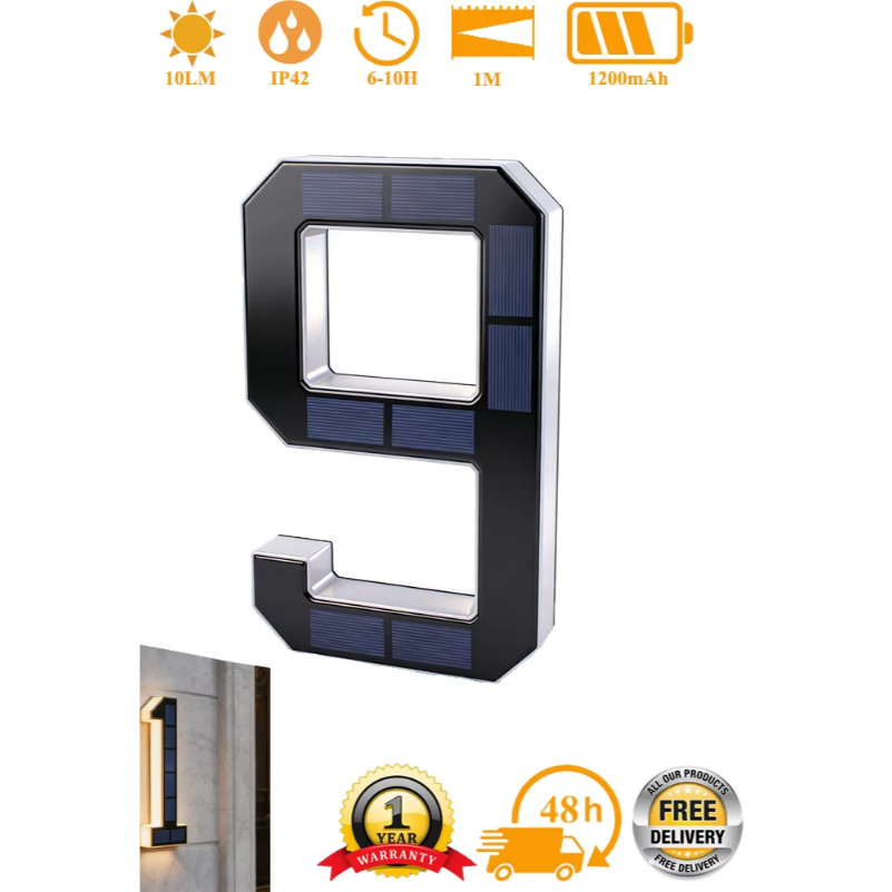 Lighting Decor House - Luce LED solare per numero civico