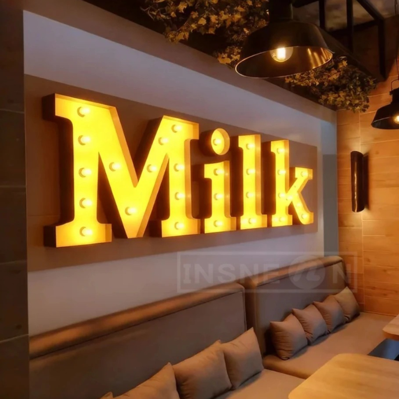 Light Up Letters Marquee - Lampadina in metallo personalizzata con lettere