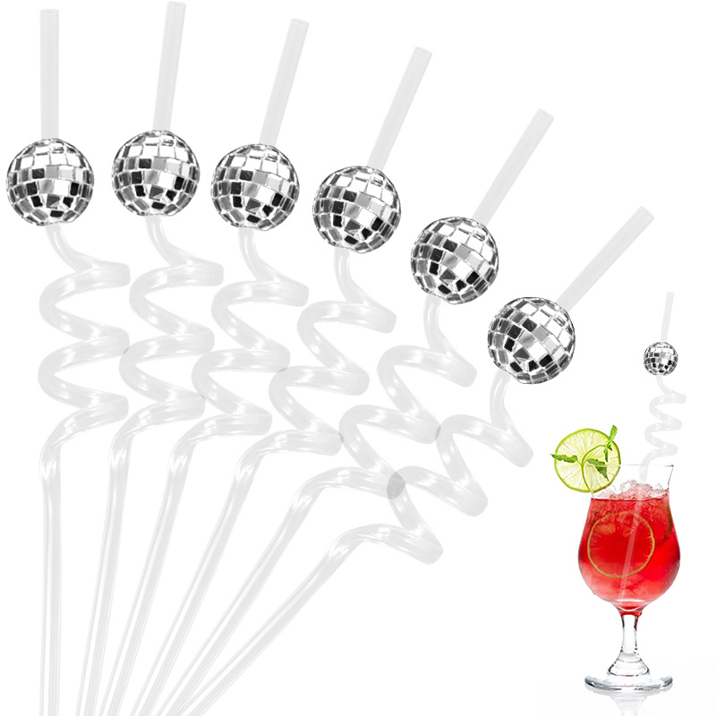 Disco Ball Mirror - Set di 6 Cannucce a Specchio