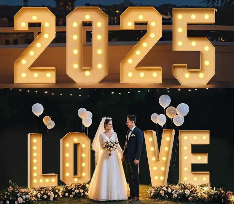 Light Up Letters Marquee - Numeri Luminosi con Luci Bianche, Lettere