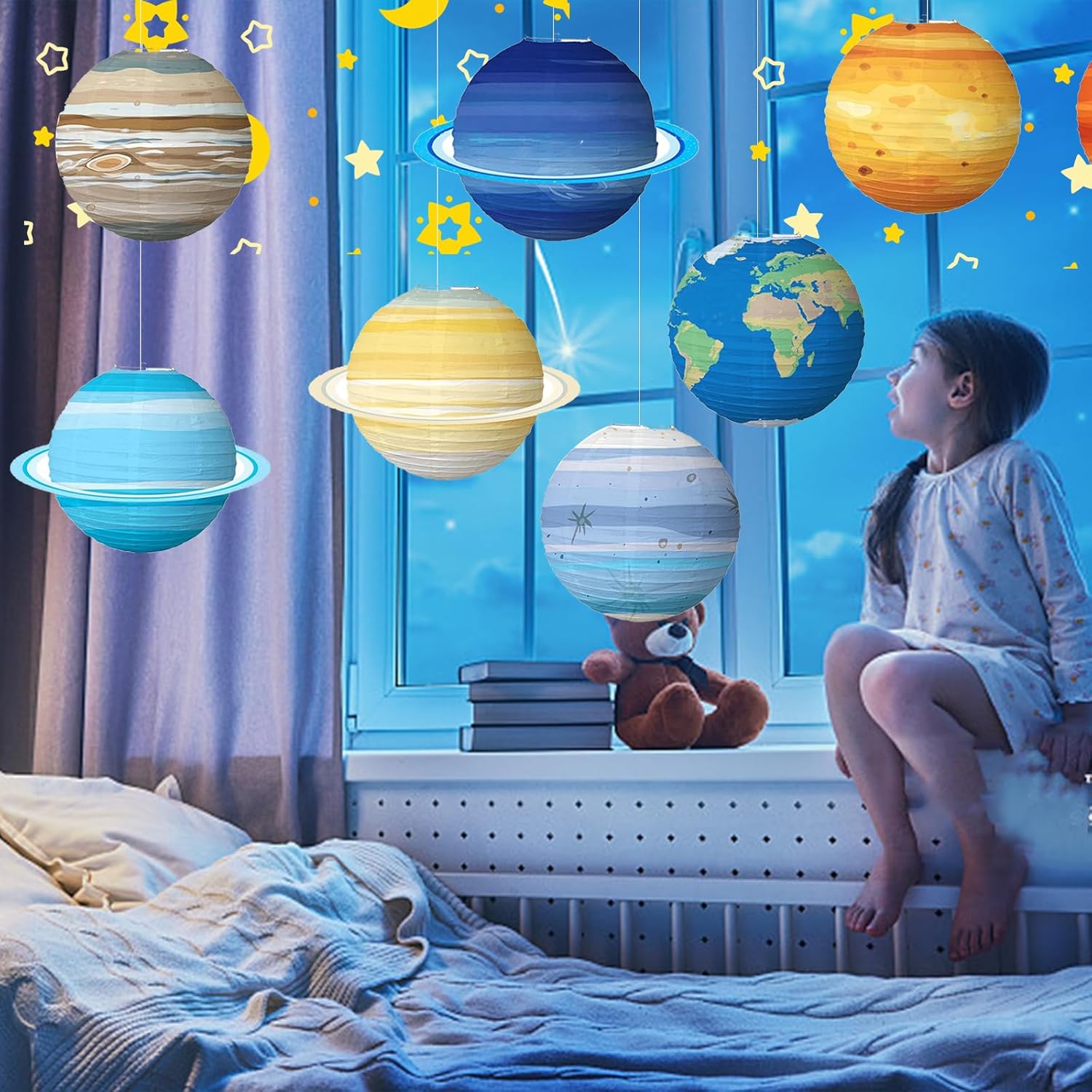 Lantern Paper Solar - 1 pz sistema solare otto pianeti