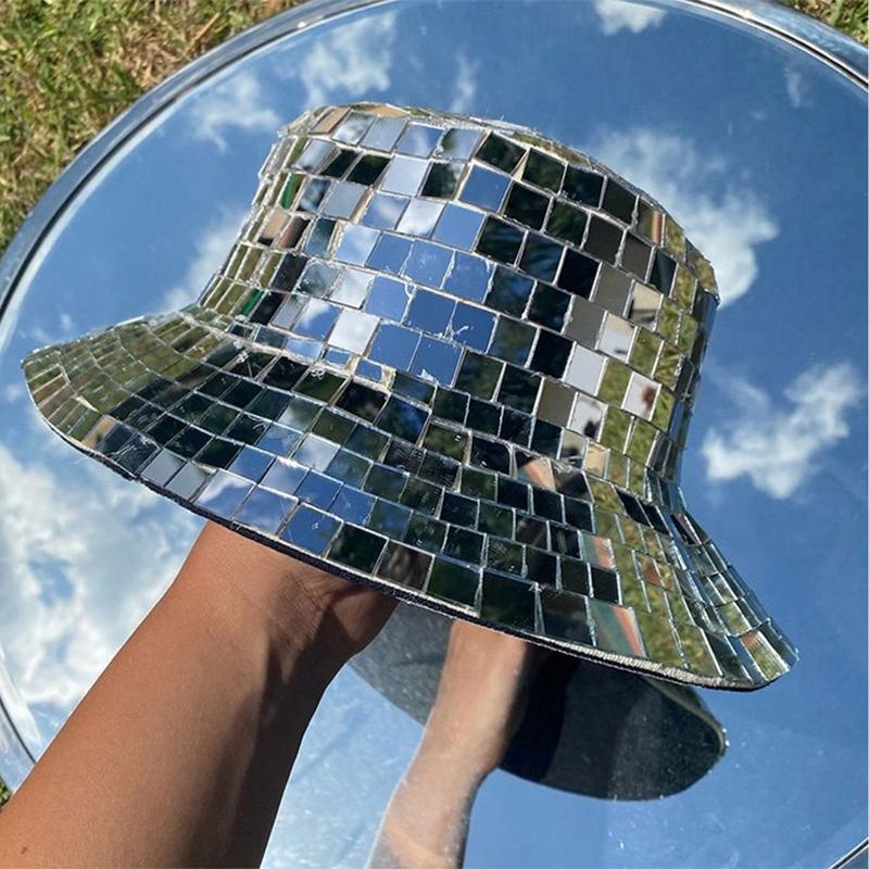 Disco Ball Mirror - Cappello da pescatore da discoteca con
