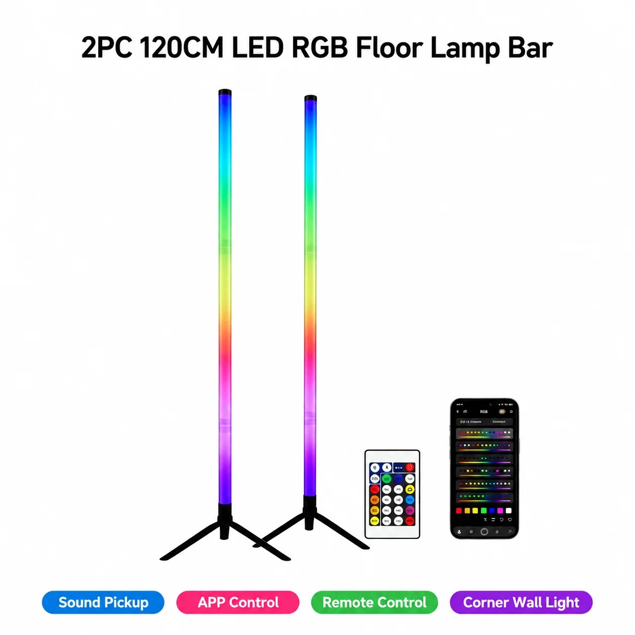 Set di 2 Lampade da Terra RGB  - Lighting Decor For Bedroom recensione e prezzo